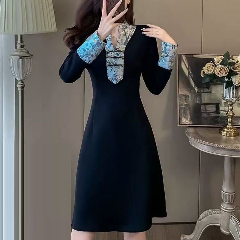 Q25 101412 新中式国风高级感连衣裙女气质时尚通勤