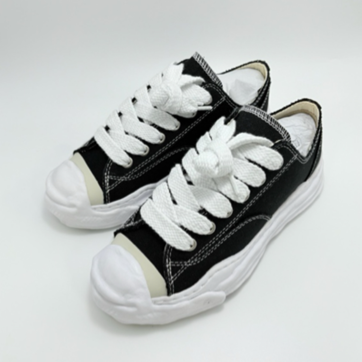 Mihara Mmy（莞产）溶解鞋情侣增高透气男板鞋时尚经典系带潮流黑色