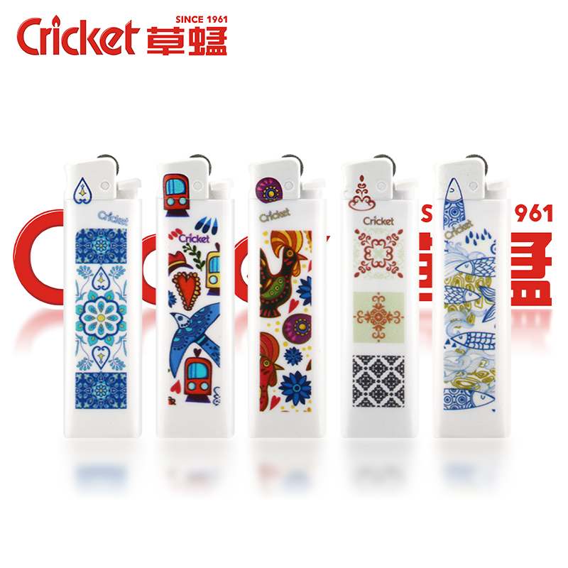 经典尼龙防爆滚轮砂轮一次性打火机花砖火石个性耐用草蜢打火机