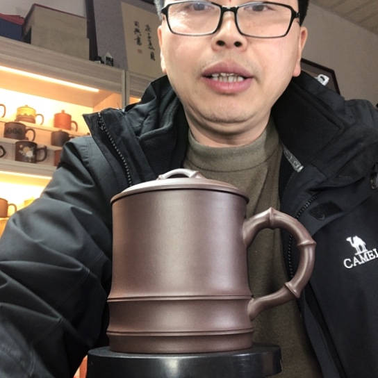 紫泥茶杯竹节杯容量700