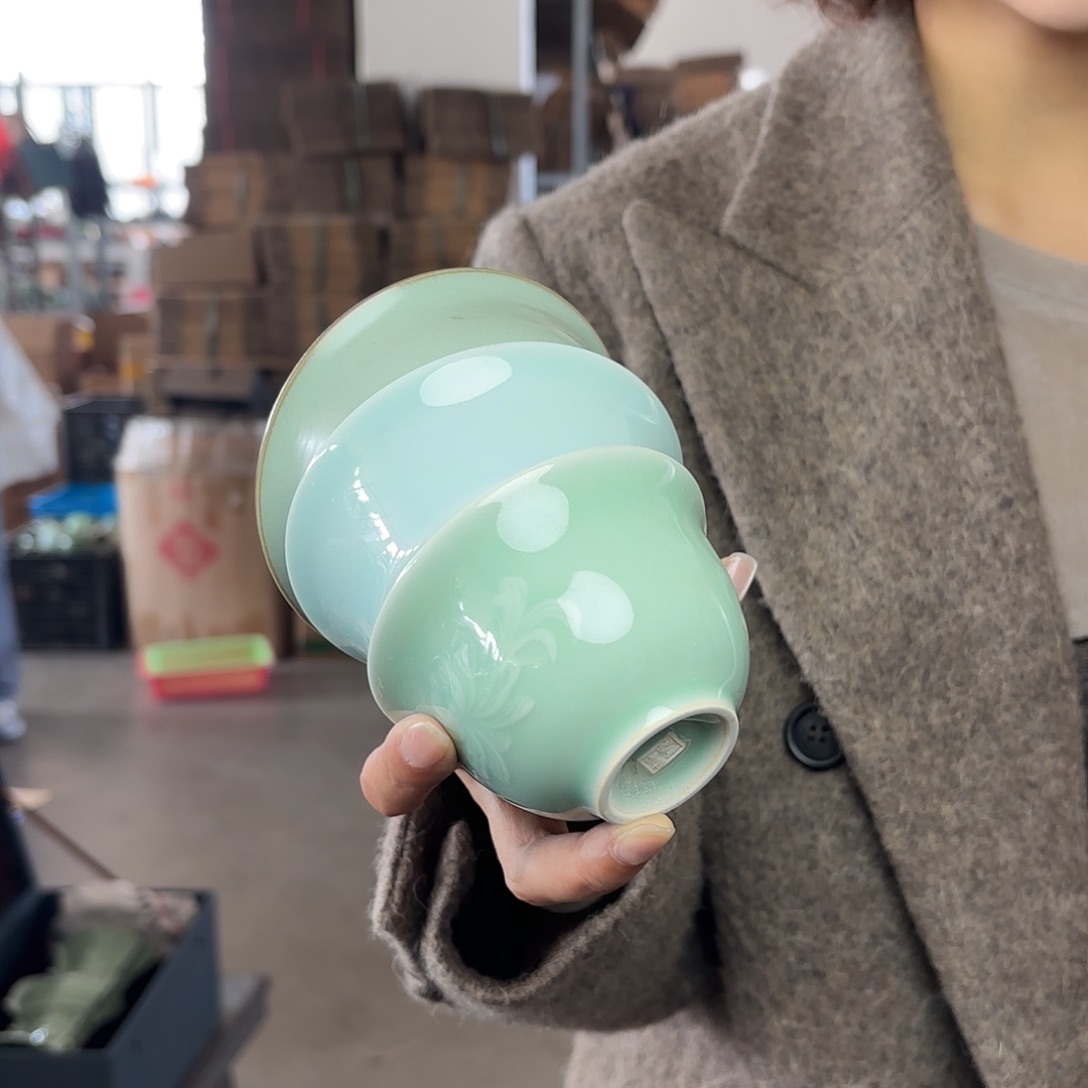 龙泉云间青瓷小米茶器