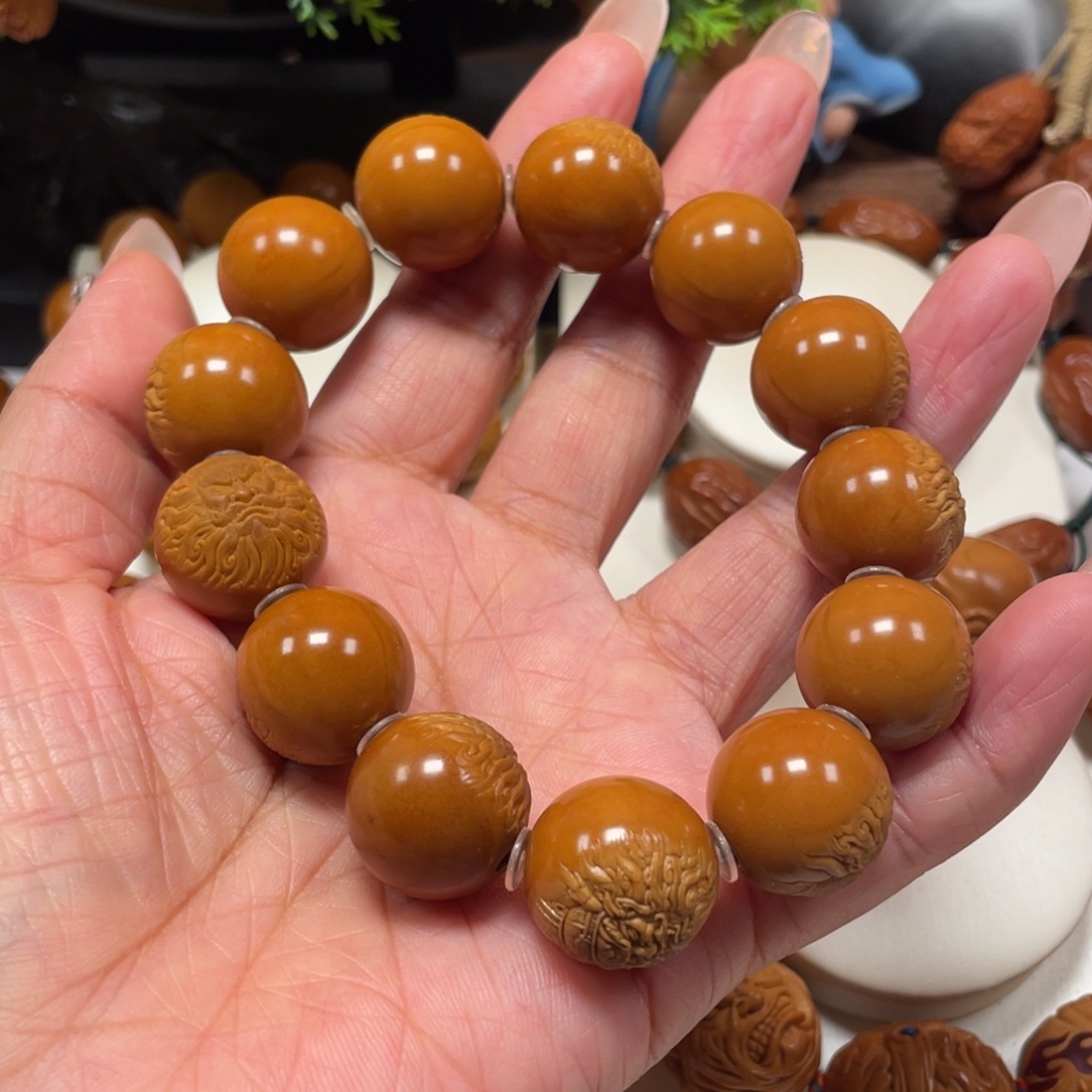 陶***工橄榄核手串/手链钟馗正圆橄榄核手串