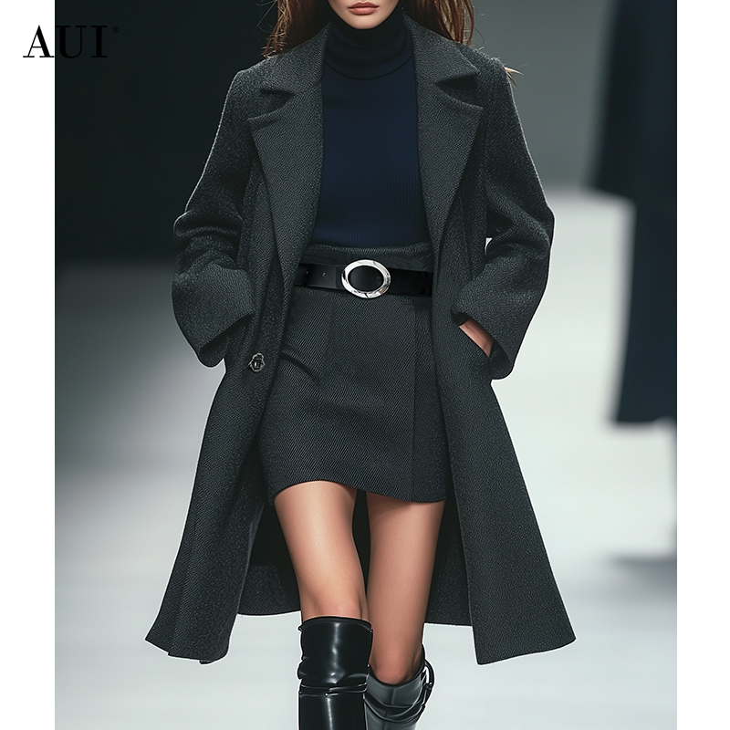 《粉丝专享》AUI灰色设计感高级御姐气质半身裙TT-24D146927