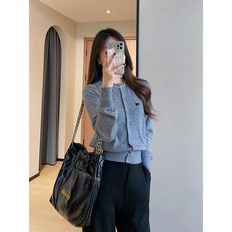 【婴儿蓝】小飞象开衫外套3675超柔软高品质圆领针织上衣