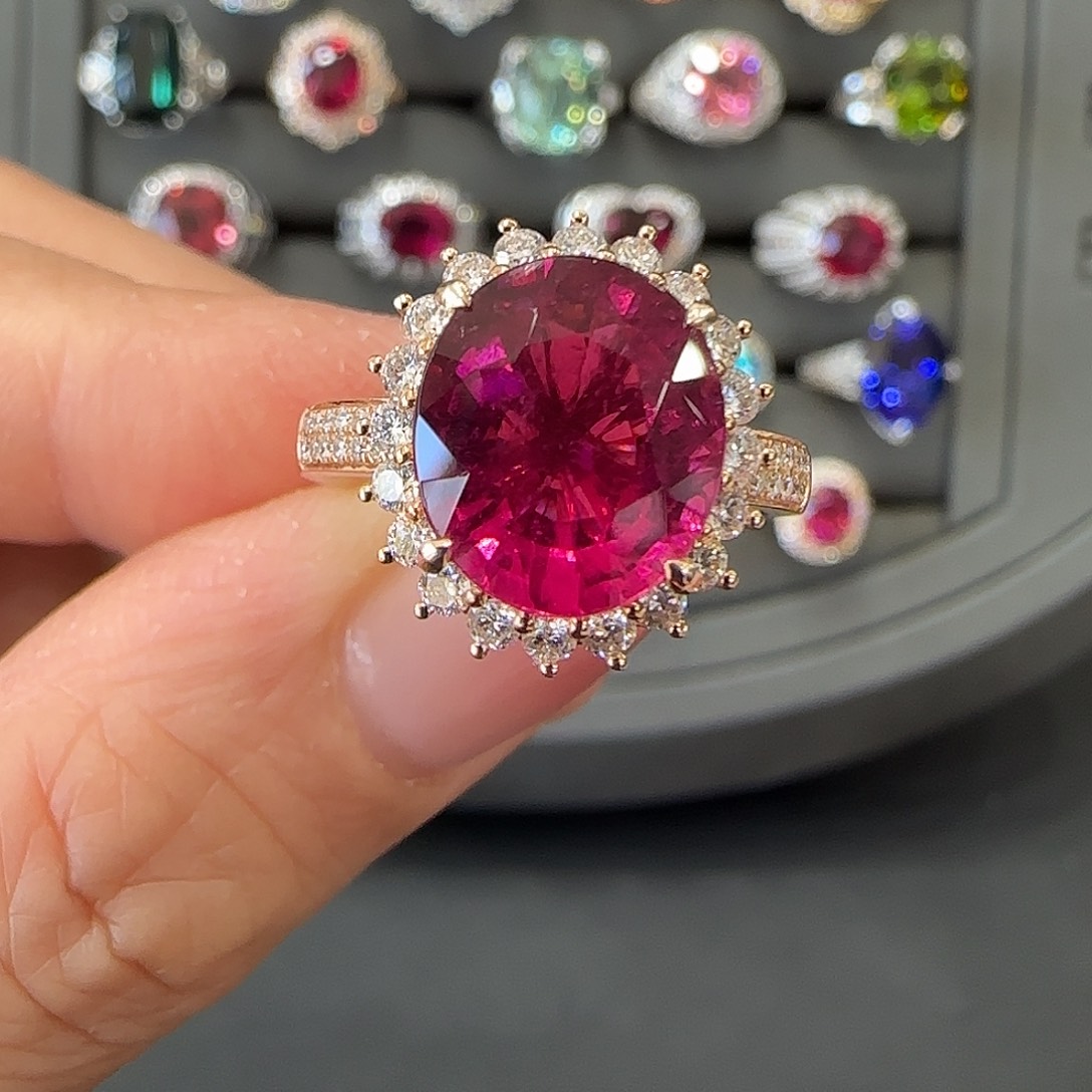 戒指碧玺18K金镶嵌4.67ct