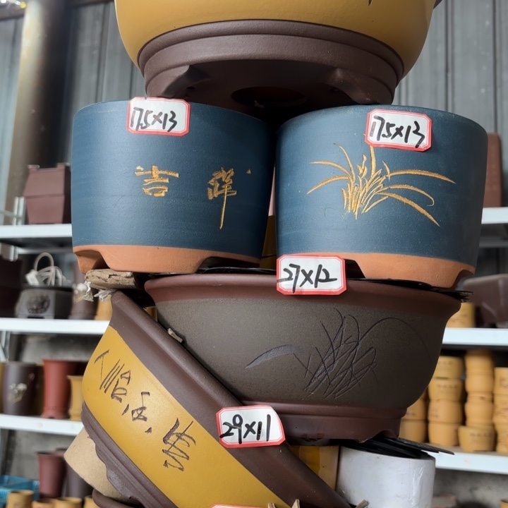 紫砂花盆100-6。          