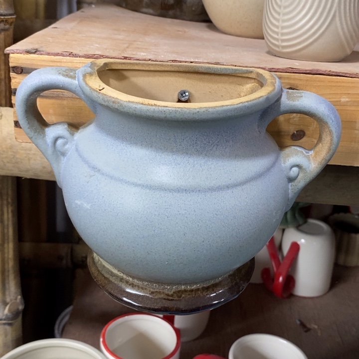 陶盆有孔 瑕疵针孔漏釉介意勿拍外口 11*6外高14