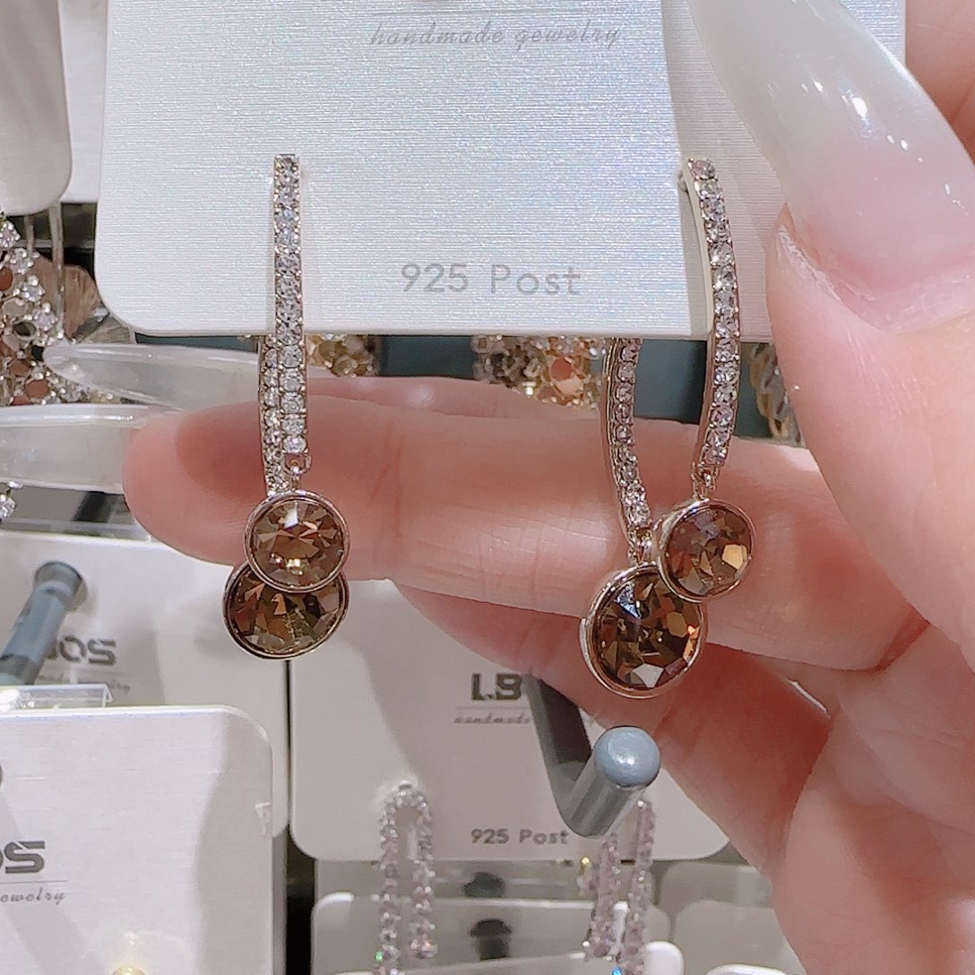 锆石铜合金925银耳环