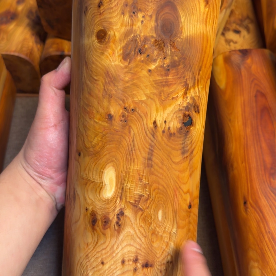 长***树鹅绒竹炭崖柏黑油颈椎枕。黑油老料。典藏级金波纹