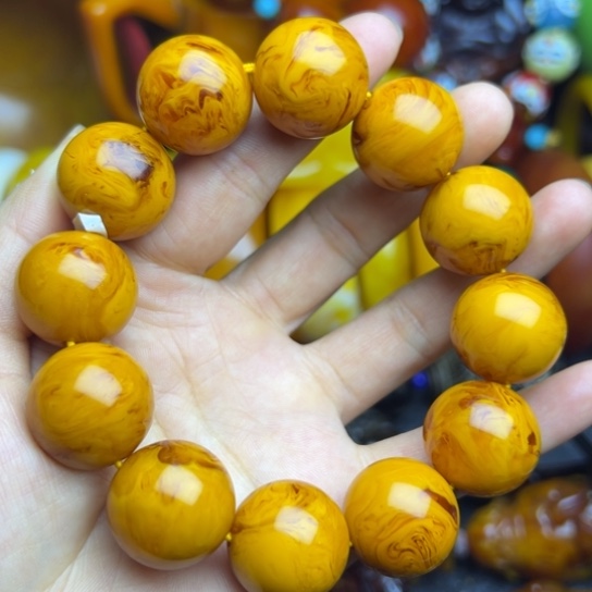 琥珀未镶嵌手链蜜蜡