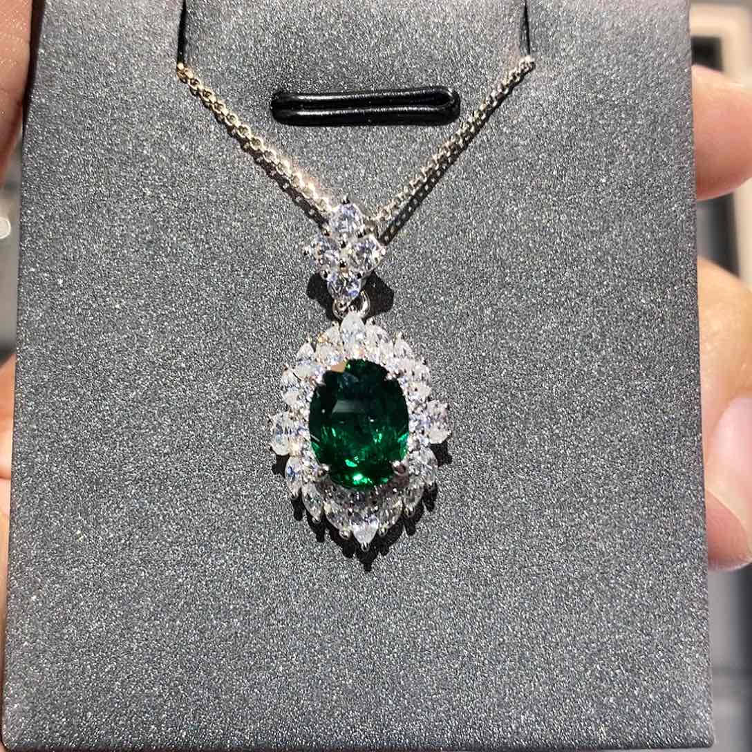 宇***缘吊坠925银培育彩宝首饰