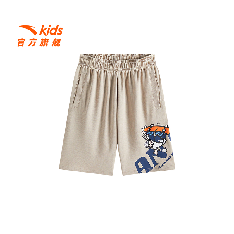安踏儿童男大童针织五分裤2025夏季新款透气舒适青少年休闲短裤潮