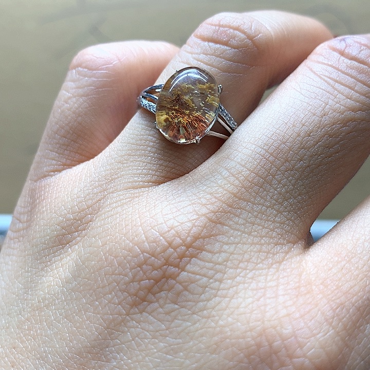 水晶水晶戒指银S925镶嵌