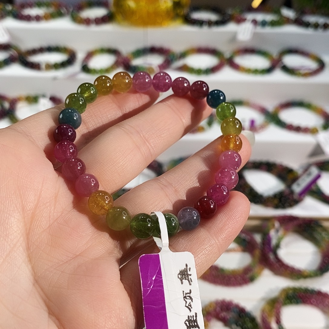 碧玺未镶嵌手链G2645070素圈颜色微差