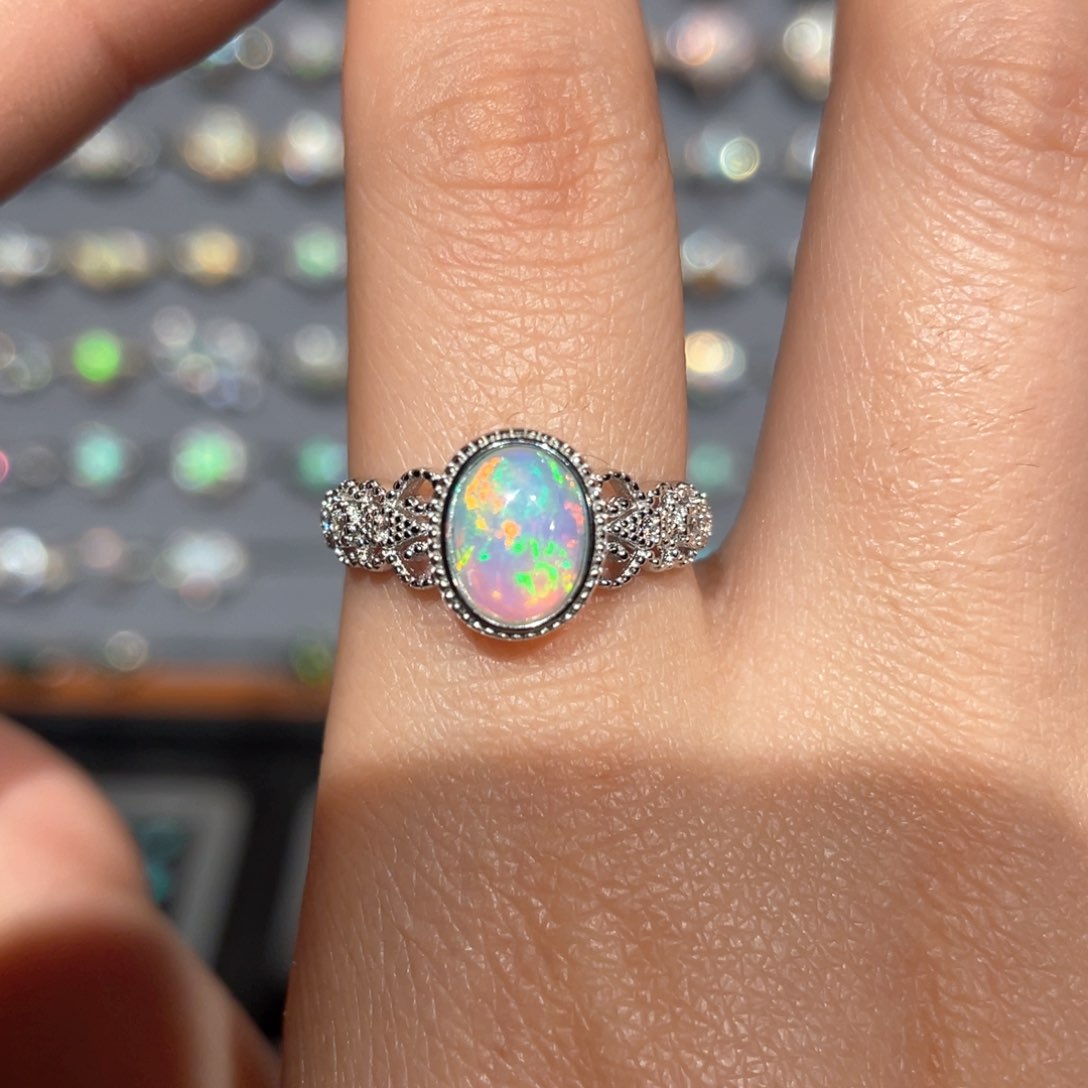 欧泊欧泊戒指—银S925镶嵌