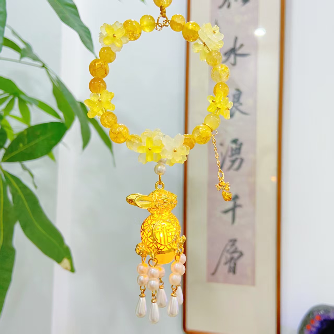 【大展鸿兔】富桂有Q花 精致玉兔灯挂坠 包挂车挂 2670