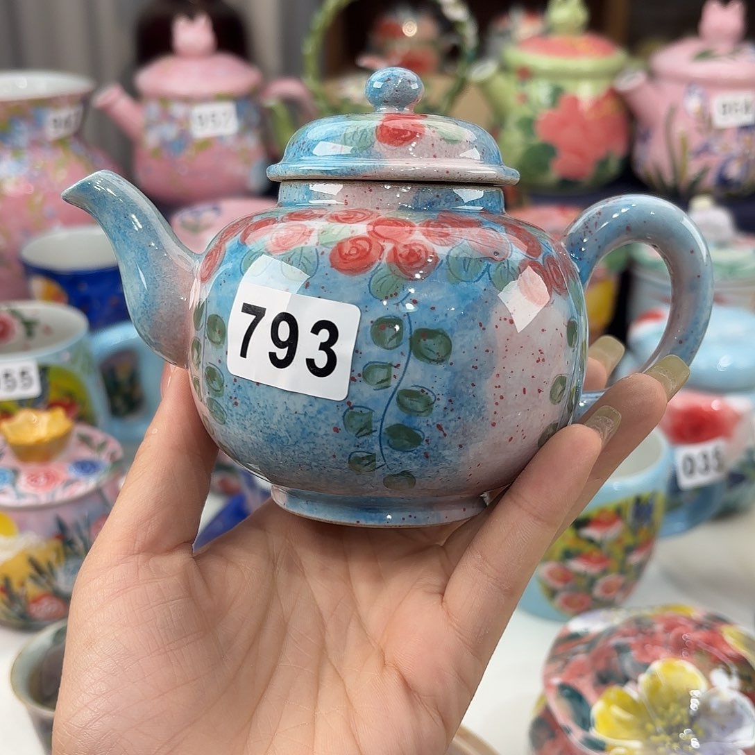 瓷片景德镇手绘高温釉下彩陶瓷茶具
