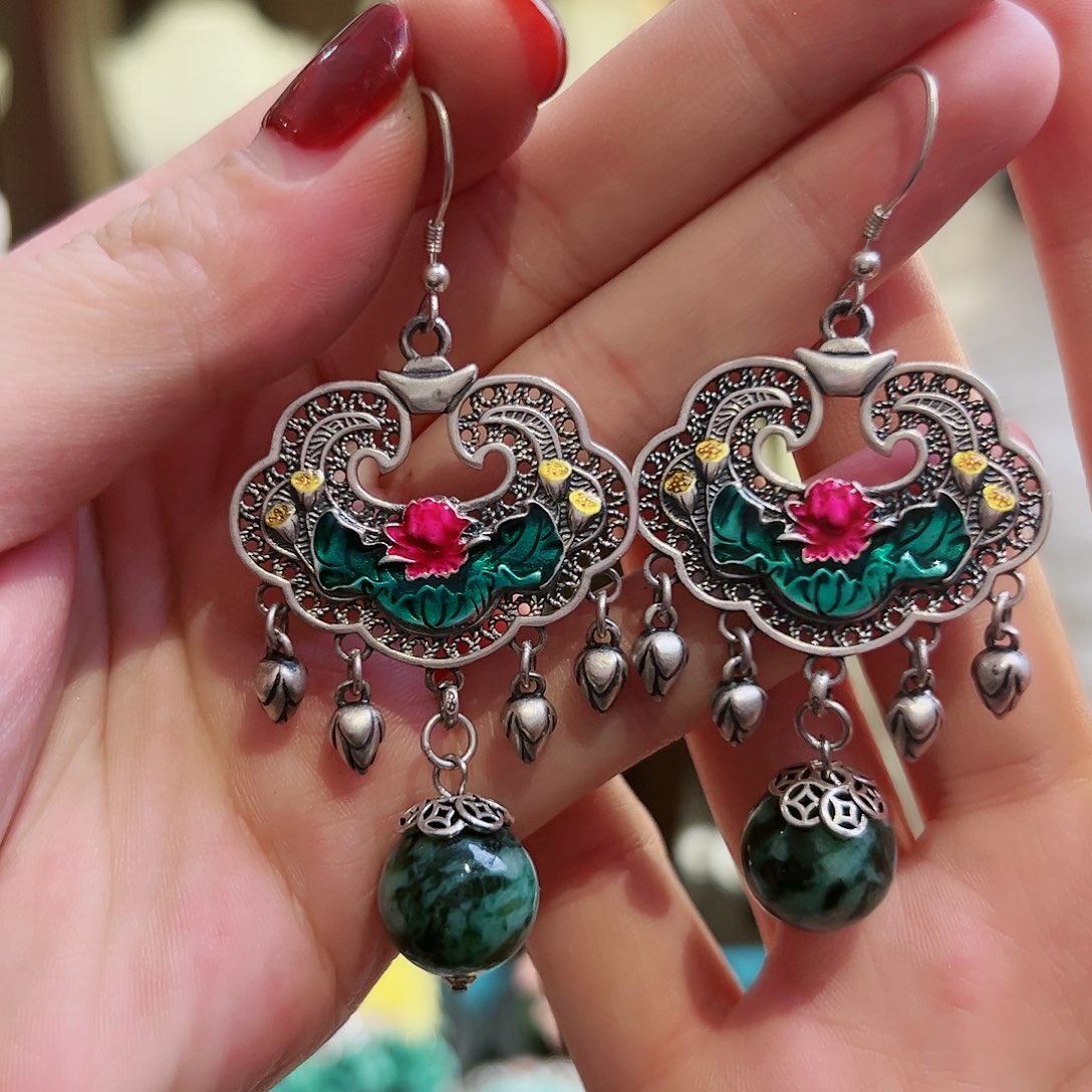 翡翠耳饰未镶嵌耳环