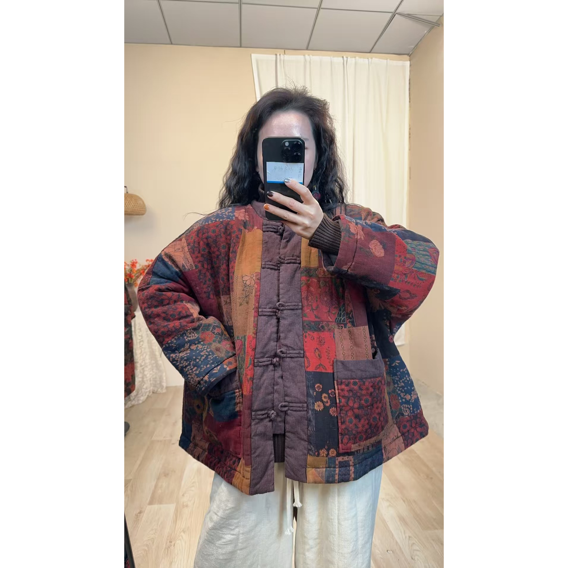 8649秋冬新款时尚气质显瘦遮肉洋气休闲加厚宽松韩版小棉袄外套