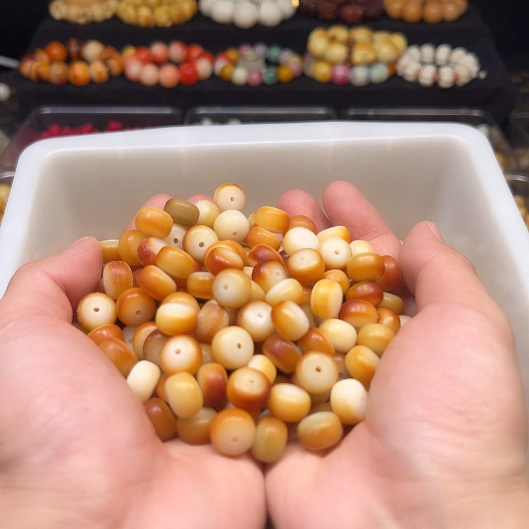 菩提根/象牙果手串110颗12尺寸炭烧药片