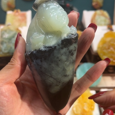 岫玉挂件未镶嵌手把件