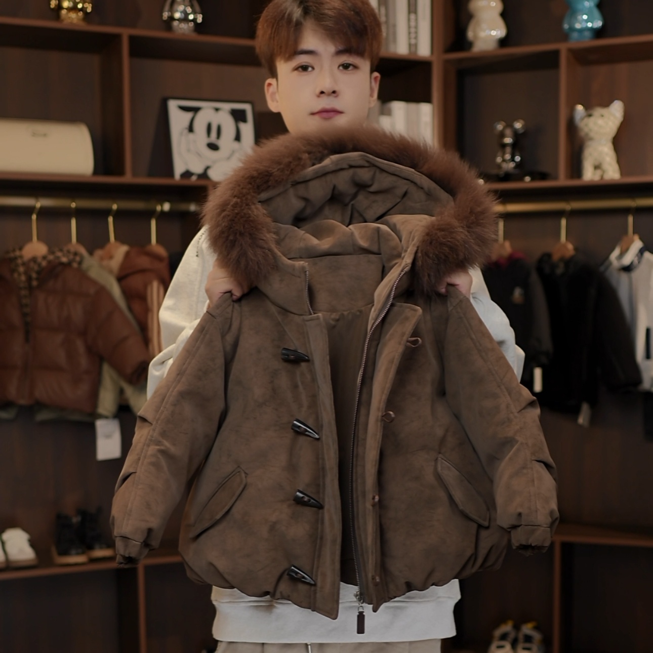 男女童2025新款洋气棉服外套大毛领冬季新款休闲宽松洋气外套