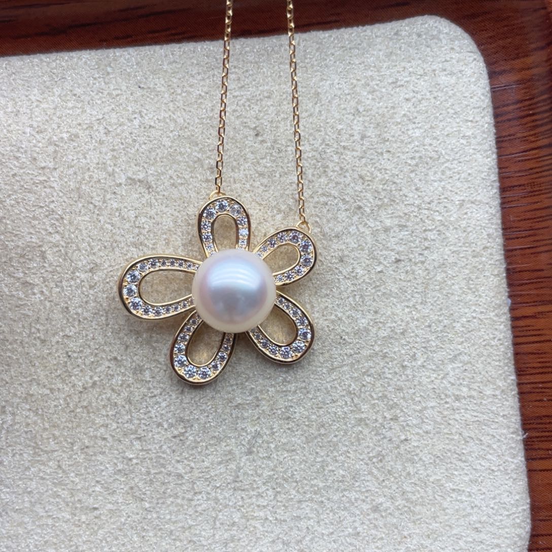 银S925镶嵌颈饰海水珍珠C64