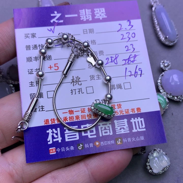 翡翠颈饰银S925镶嵌W*.翡翠