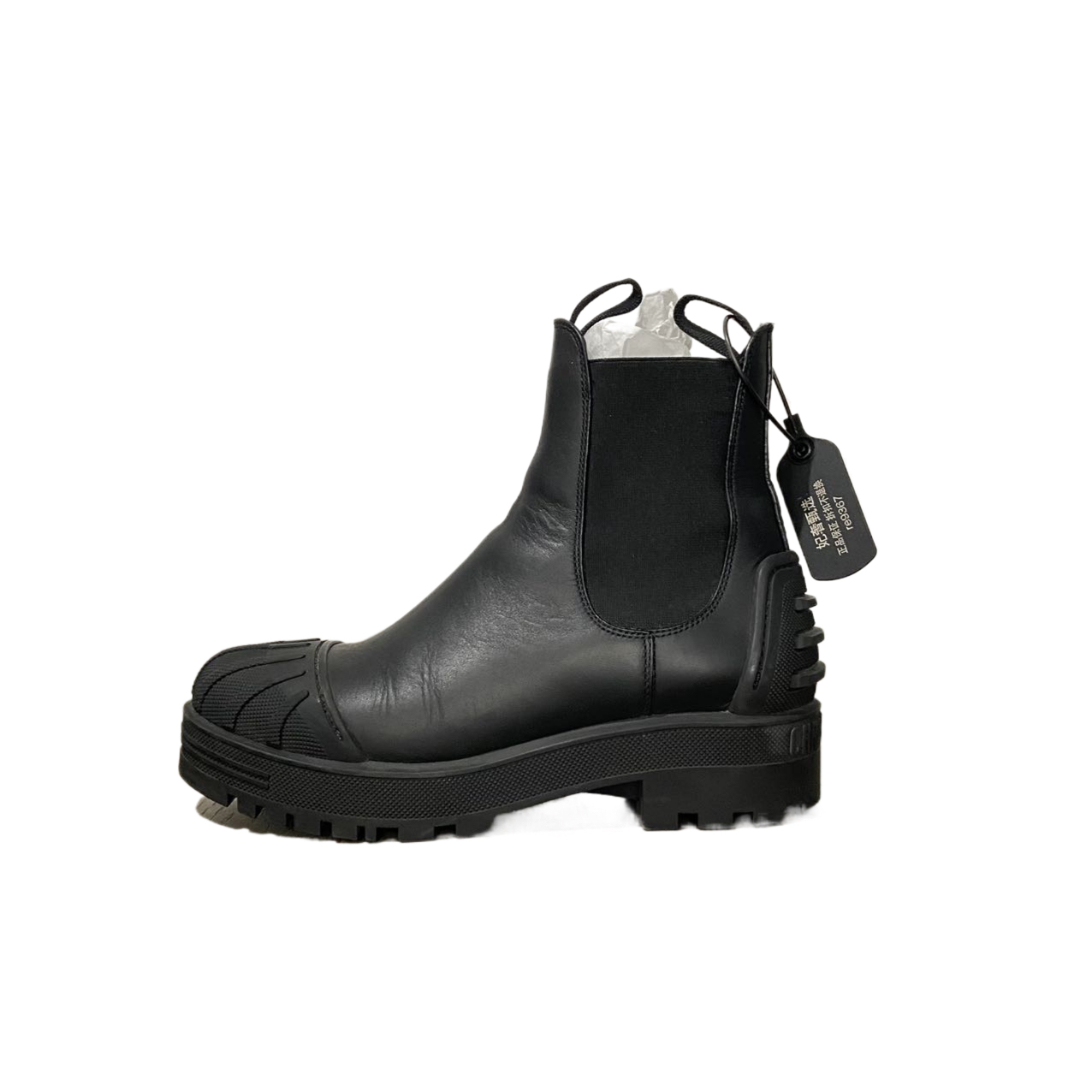 95新 DIOR/迪奥 36码  黑色贝壳头短靴  re9367