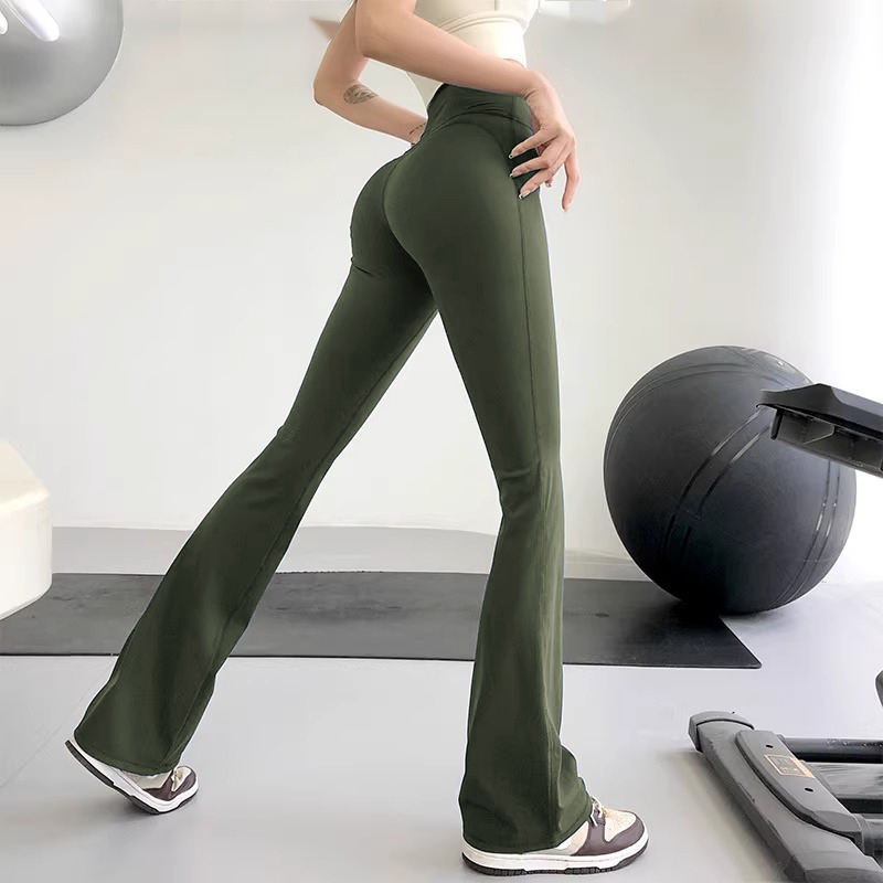 LULU微喇阔腿瑜伽裤女高腰提臀显瘦运动健身裤休闲裸感高弹喇叭裤