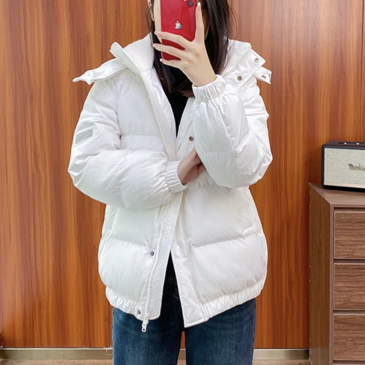 2512051意系B系C系连帽羽绒服女加绒加厚简约小个子25秋冬新款