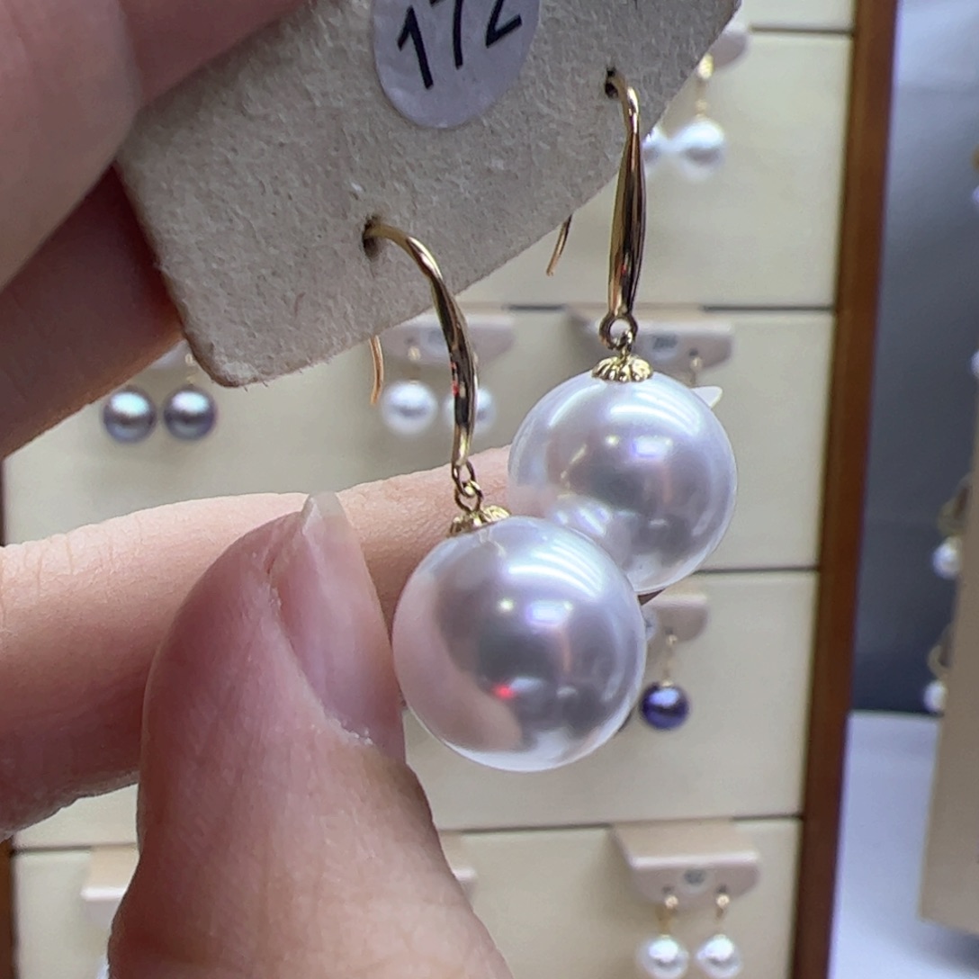 淡水珍珠耳饰18K金镶嵌