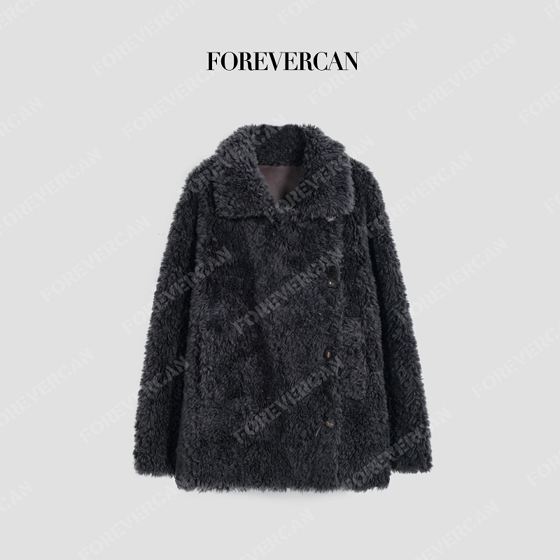 FOREVERCAN“维克小镇”100澳洲绵羊毛慵懒廓形外套WC55044