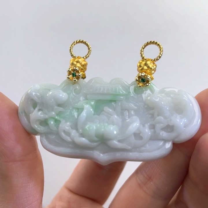 翡翠吊坠(赠链)未镶嵌代编织