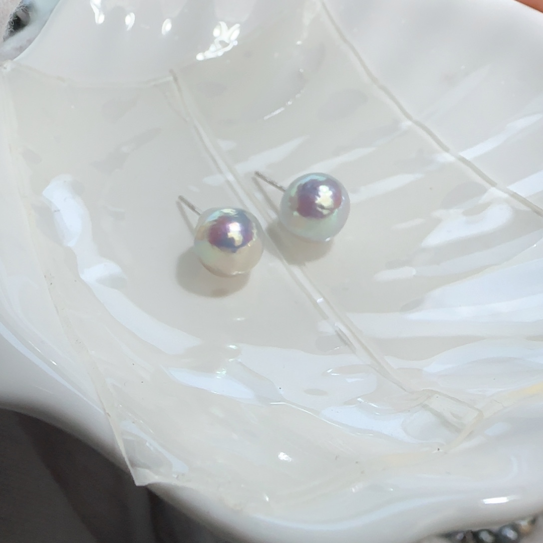 银S925镶嵌淡水珍珠耳饰