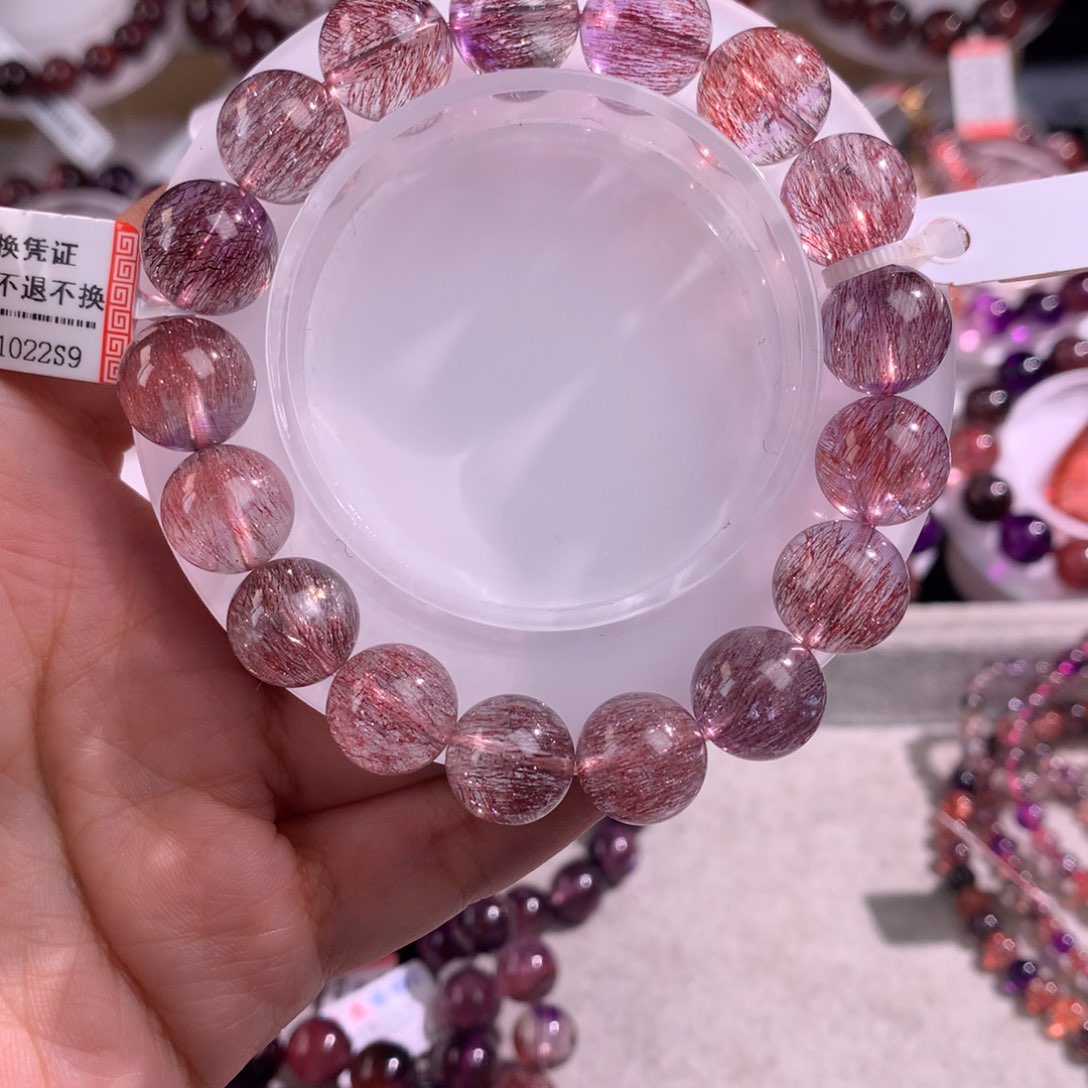 未镶嵌手链水晶紫粉双色超七