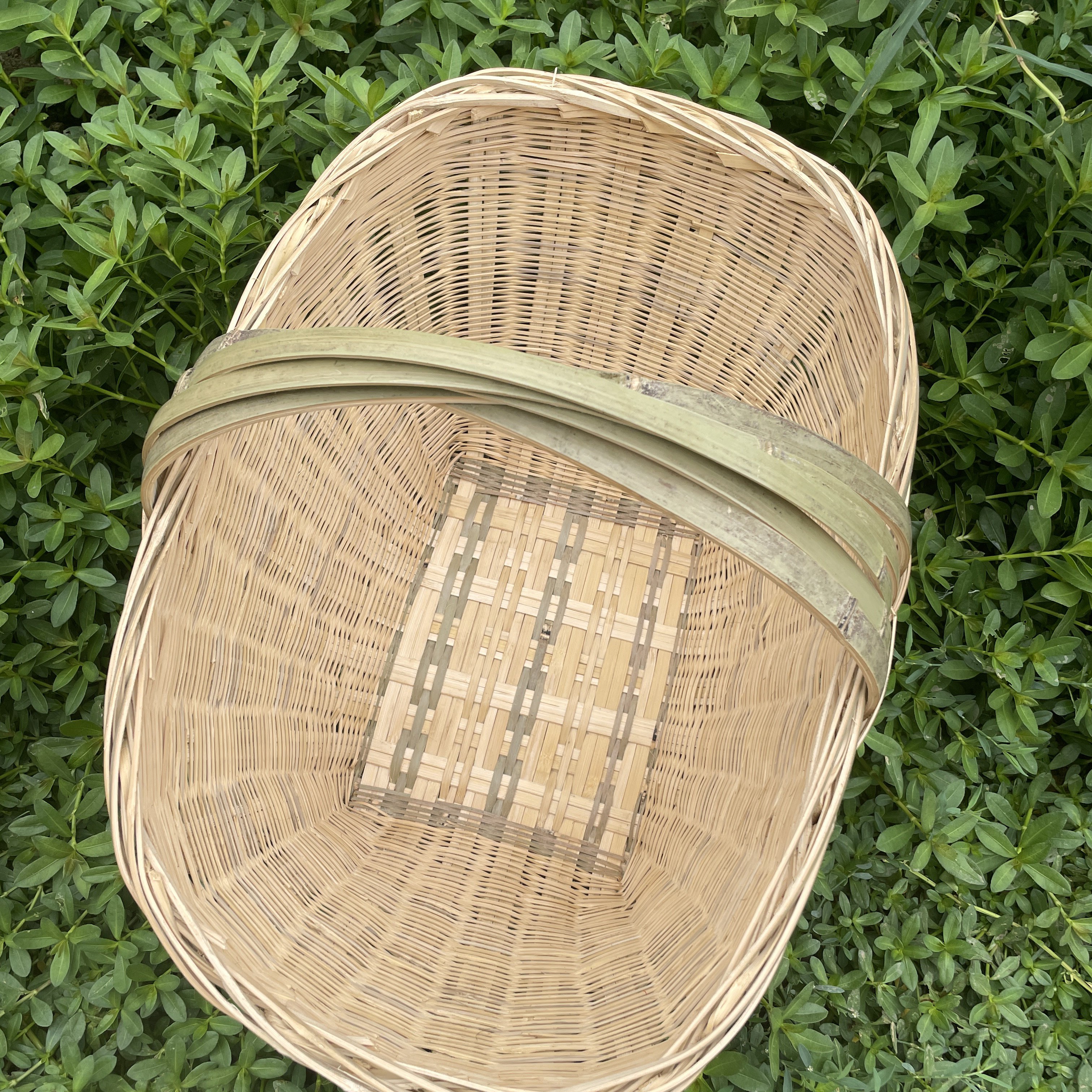 精品手工手提竹编篮子可装水果蔬菜