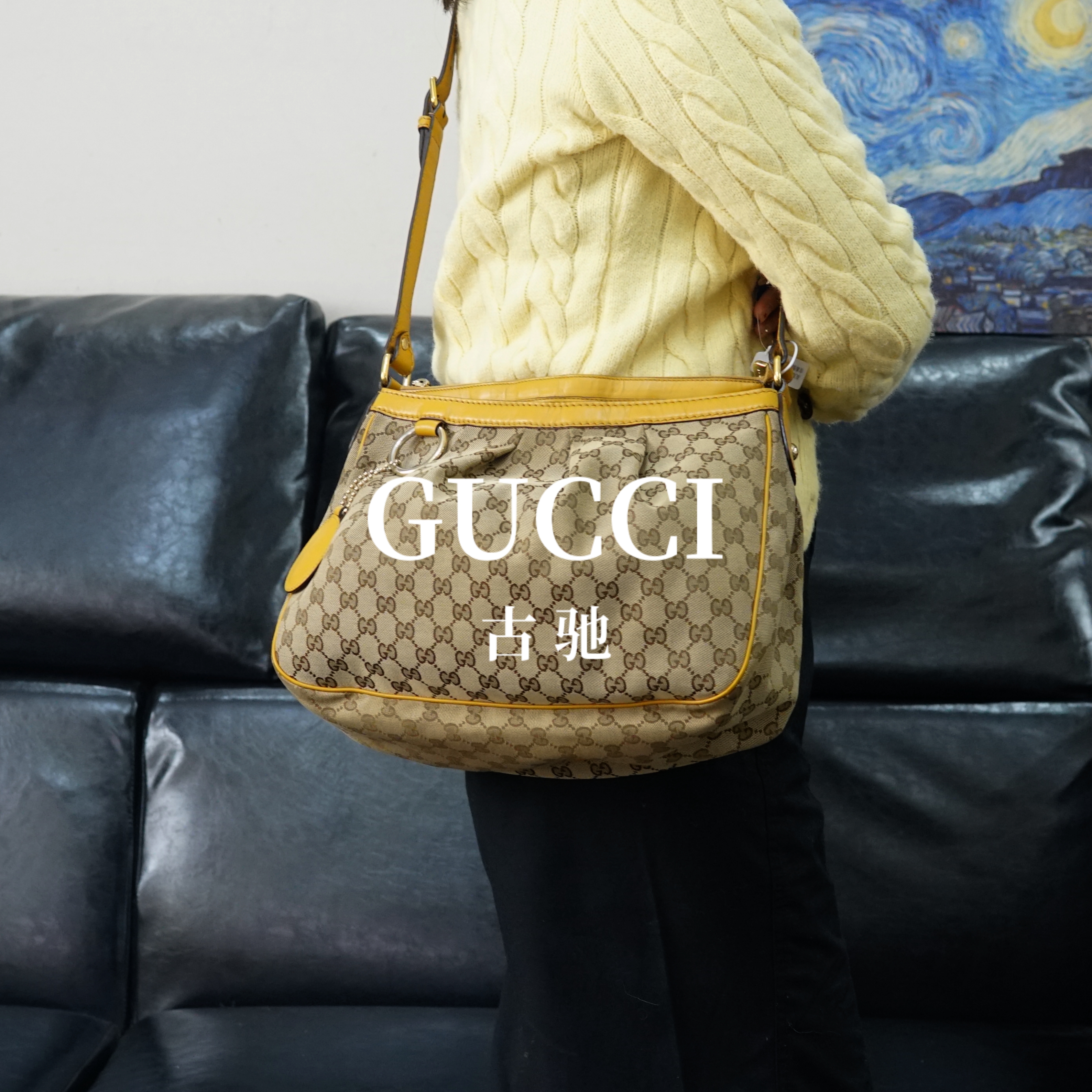 95新 GUCCI/古驰 老花斜挎包/SC12517033/7033