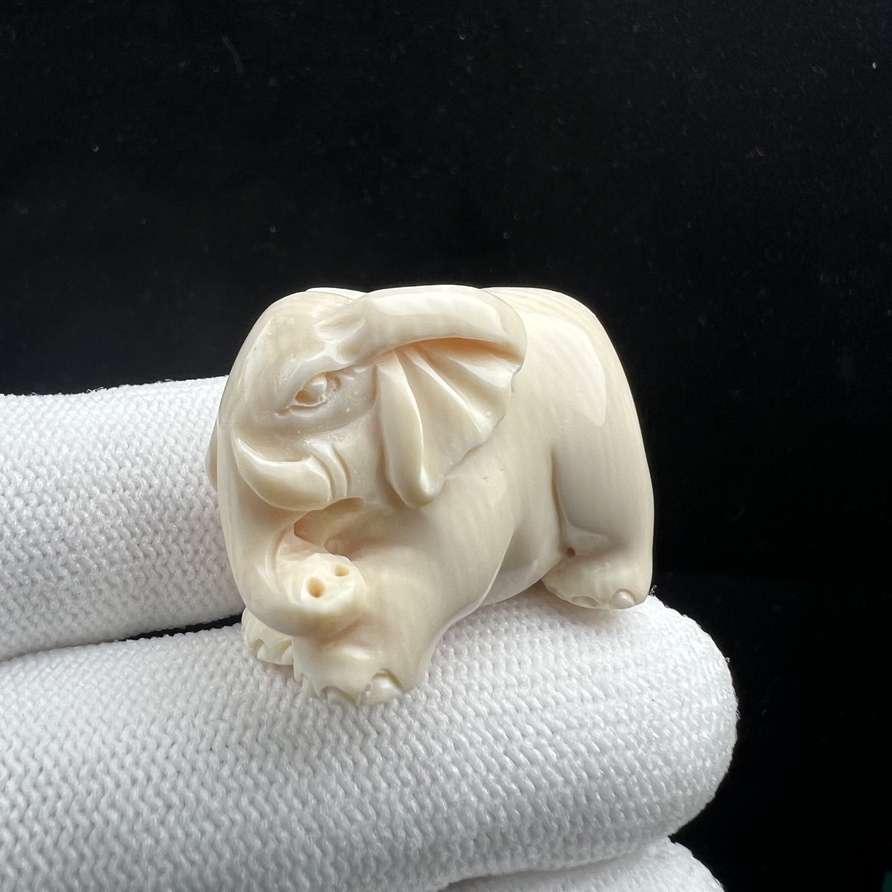 H88-50天然猛犸牙小象14.5*36mm支持鉴定 假一罚四
