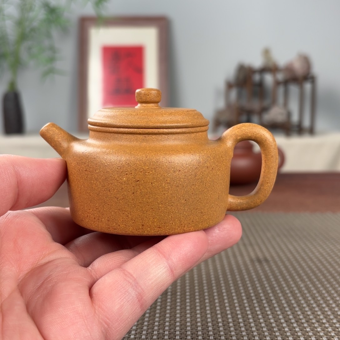 紫砂茶壶月*鸟微瑕黄龙山原矿紫砂壶