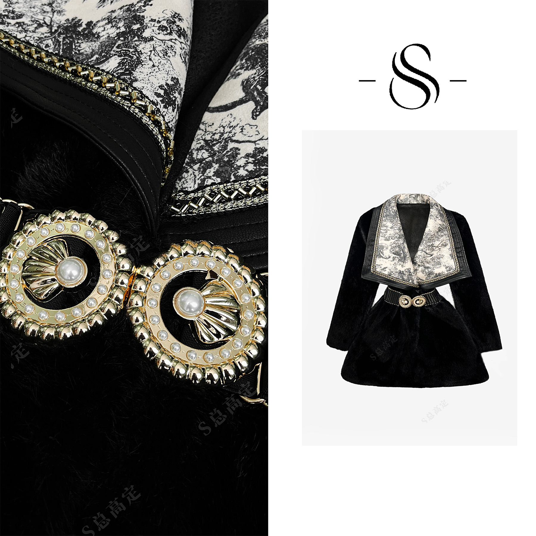 【莎总专属】冬季新款高奢复古波西米亚风格设计气质短外套D0264