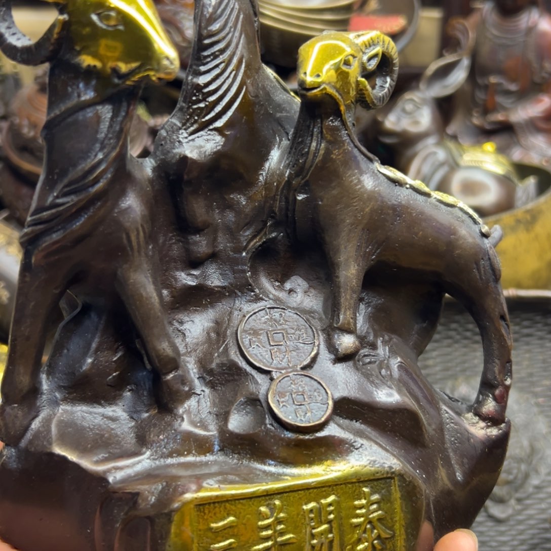 铜摆件欢迎欢迎你