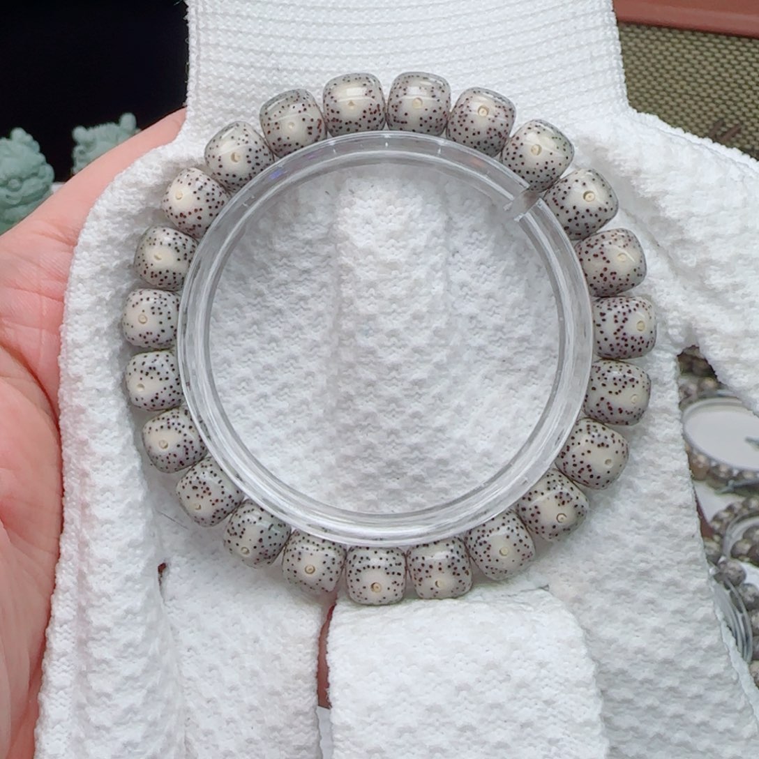 星月菩提手串灰皮果冻针尖星10*9