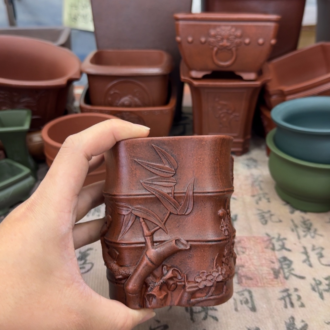 紫砂花盆宜兴紫砂正品8x10
