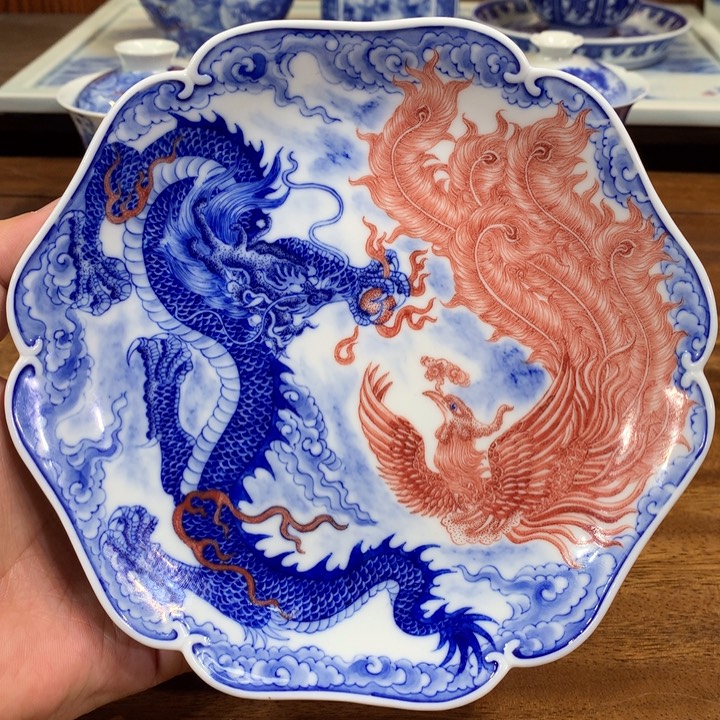 自成堂柴窑 青花釉里红