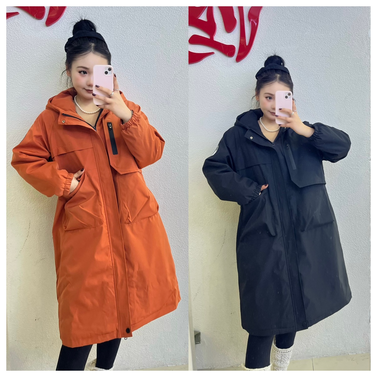 1328情侣款运动保暖连帽棉服