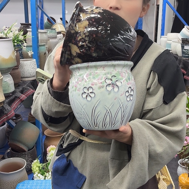 15×15 -粗陶花盆有孔-买买买