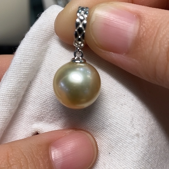 海水珍珠颈饰银S925镶嵌13.5