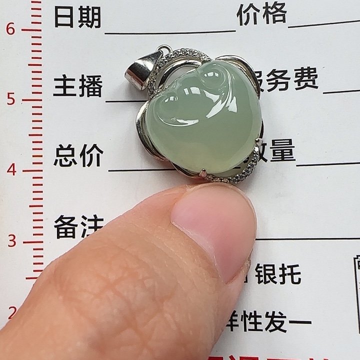 翡翠银S925镶嵌颈饰天然