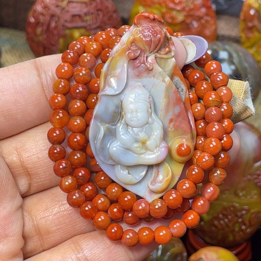 未镶嵌玛瑙/玉髓珠宝奇石北票瓷彩天眼宝宝佛3888送100粒